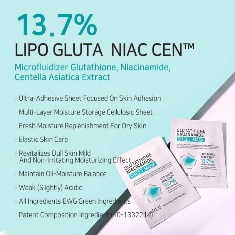 APLB Glutathione Niacinamide Sheet Mask 25ml