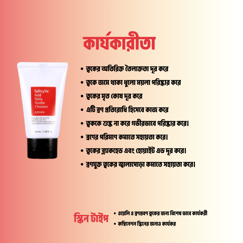 Cosrx Salicylic Acid Daily Gentle Cleanser 50ml